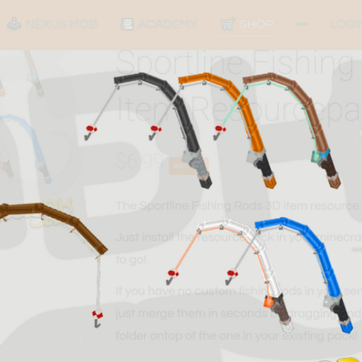 Sportline Fishing Rods - 3D Item Resourcepack