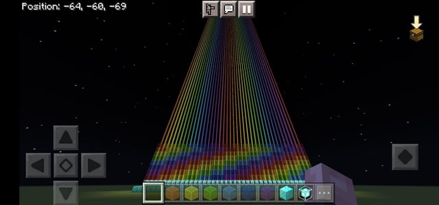 Rainbow made out of beacons.