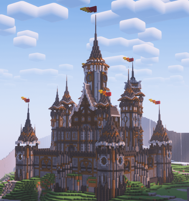 Proud of this castle I built for a future medieval town (inspired by Sandiction and Neatcraft)