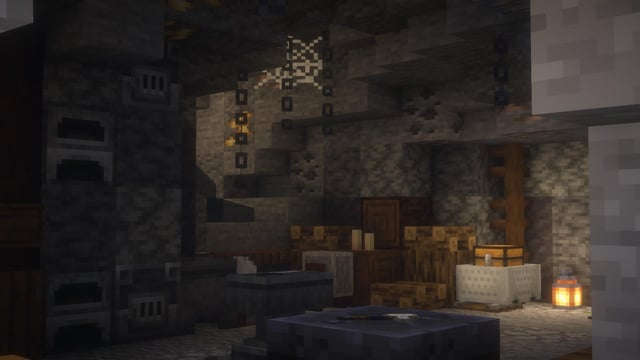 Forge in cave.