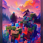 AI generated art of “Minecraft”