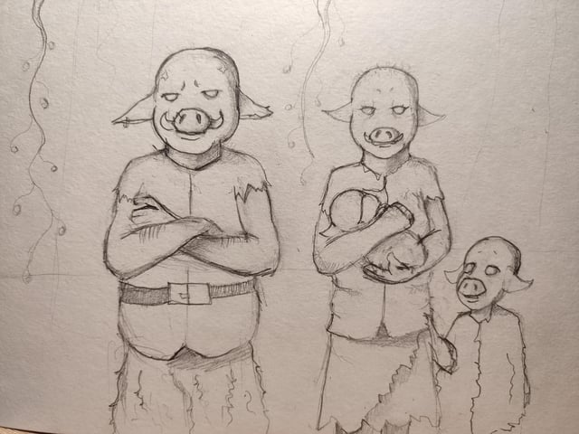 I drew a family of piglins