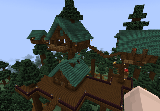 It's my tree house, it doesn't look very good but I still like it, maybe it looks better with shaders but I think my computer would explode :'-)