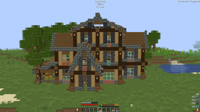 How can i make the roof less bland? Its only spruce wood and i think its a bit boring 