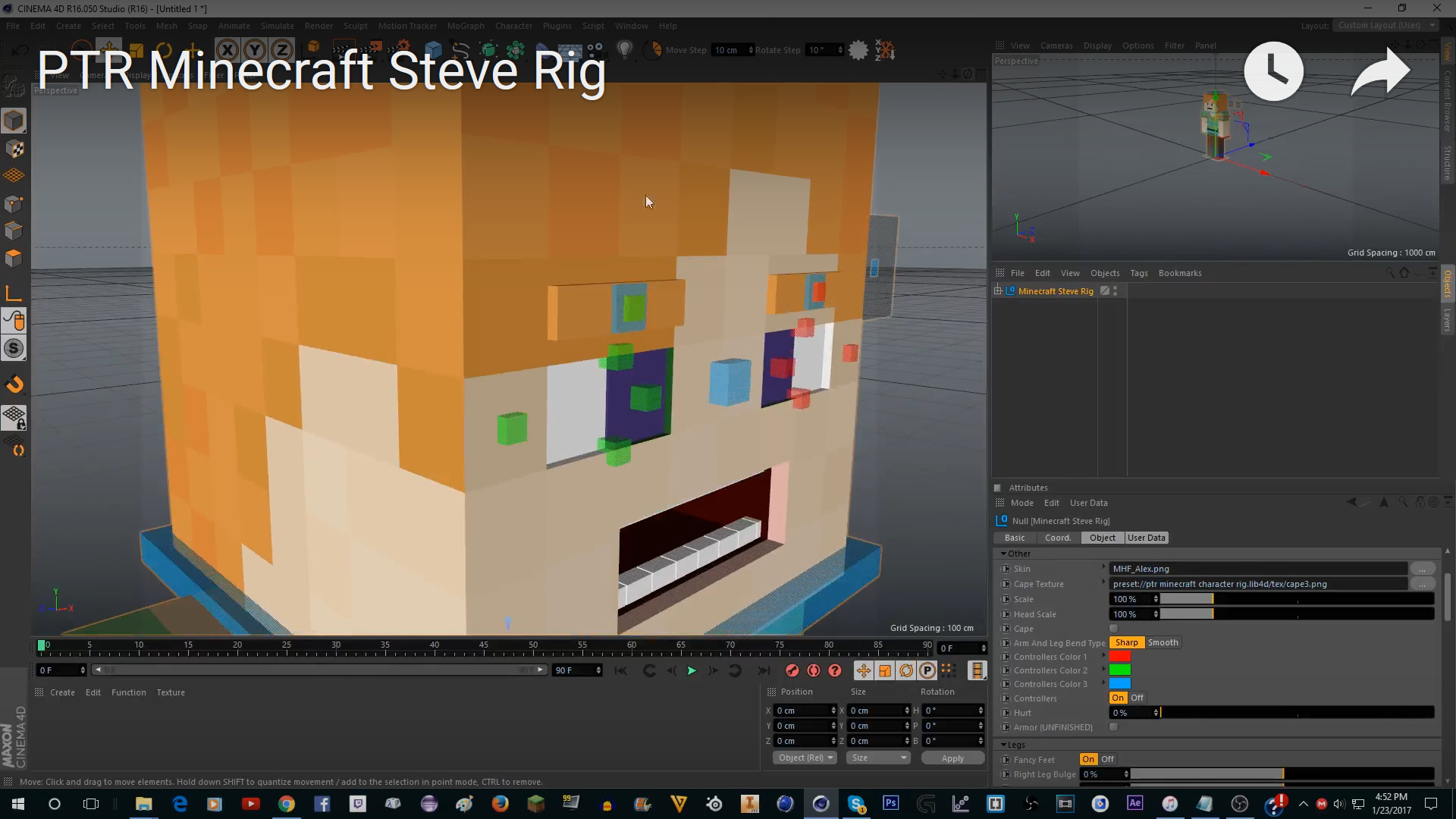 Minecraft Steve, herobrine, sekil, cinema 4D, Steve, 3D Rendering