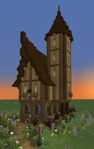 I made a medieval house in Minecraft!