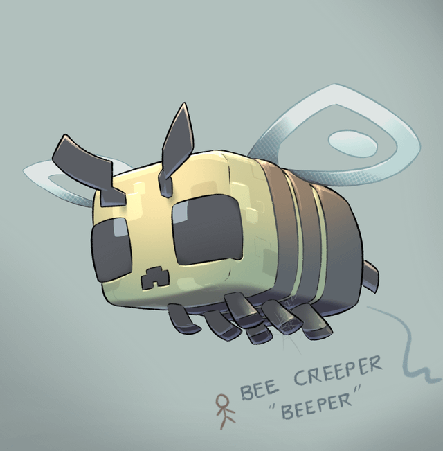 Bee creeper doodle (based on Animation vs Minecraft)