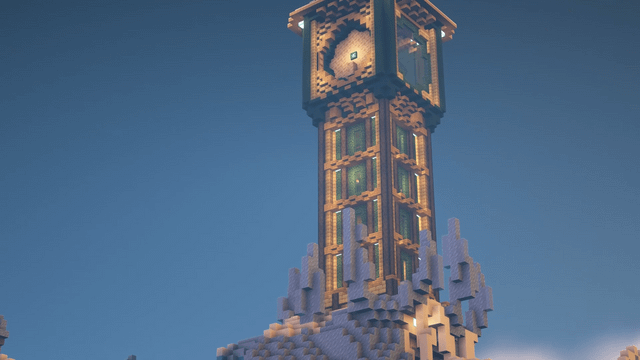 Built a clock tower with a working clock, very pleased with how it turned out.