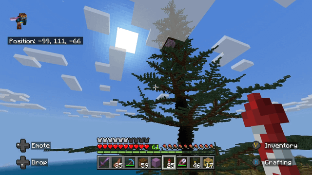 Made a big tree to build our base in [OC, survival, xbox]