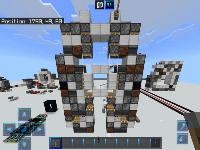 1 wide 2x2 glass door that pulls back the glass only 1 block on opening. Dimensions are 15x10x1, making it only 150 blocks in volume.
