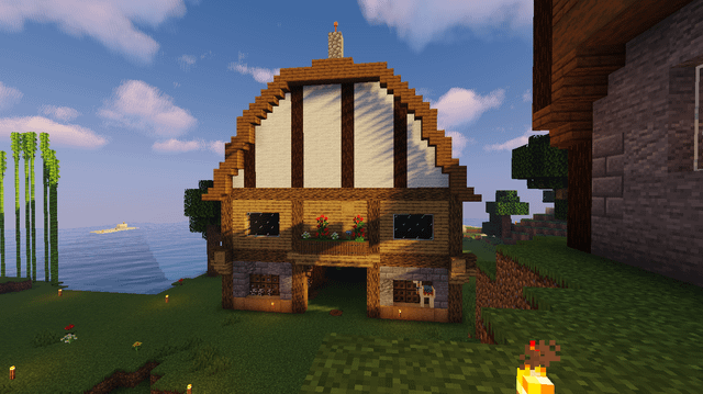 A barn i made . dk the roof aint that good still i loved it. how is itttt