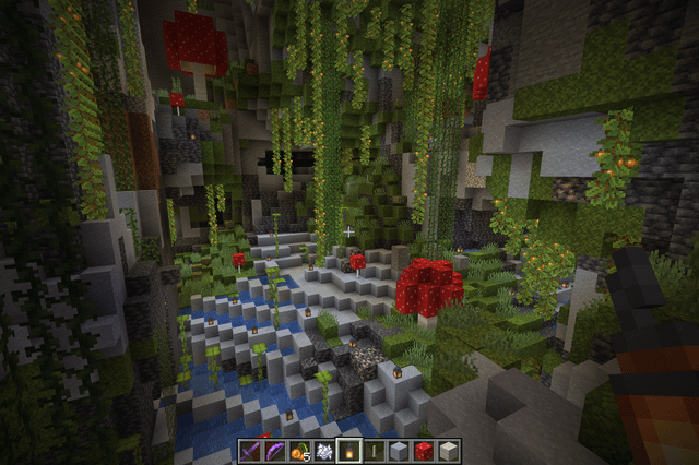 Highly recommend adding mushrooms to your lush caves