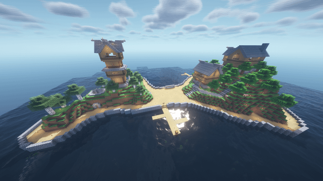 Made a island base on an SMP I play on.
