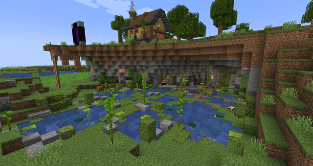 Obviously not an impressive mega-build. But Im really proud of my little cliffside-marsh house :D